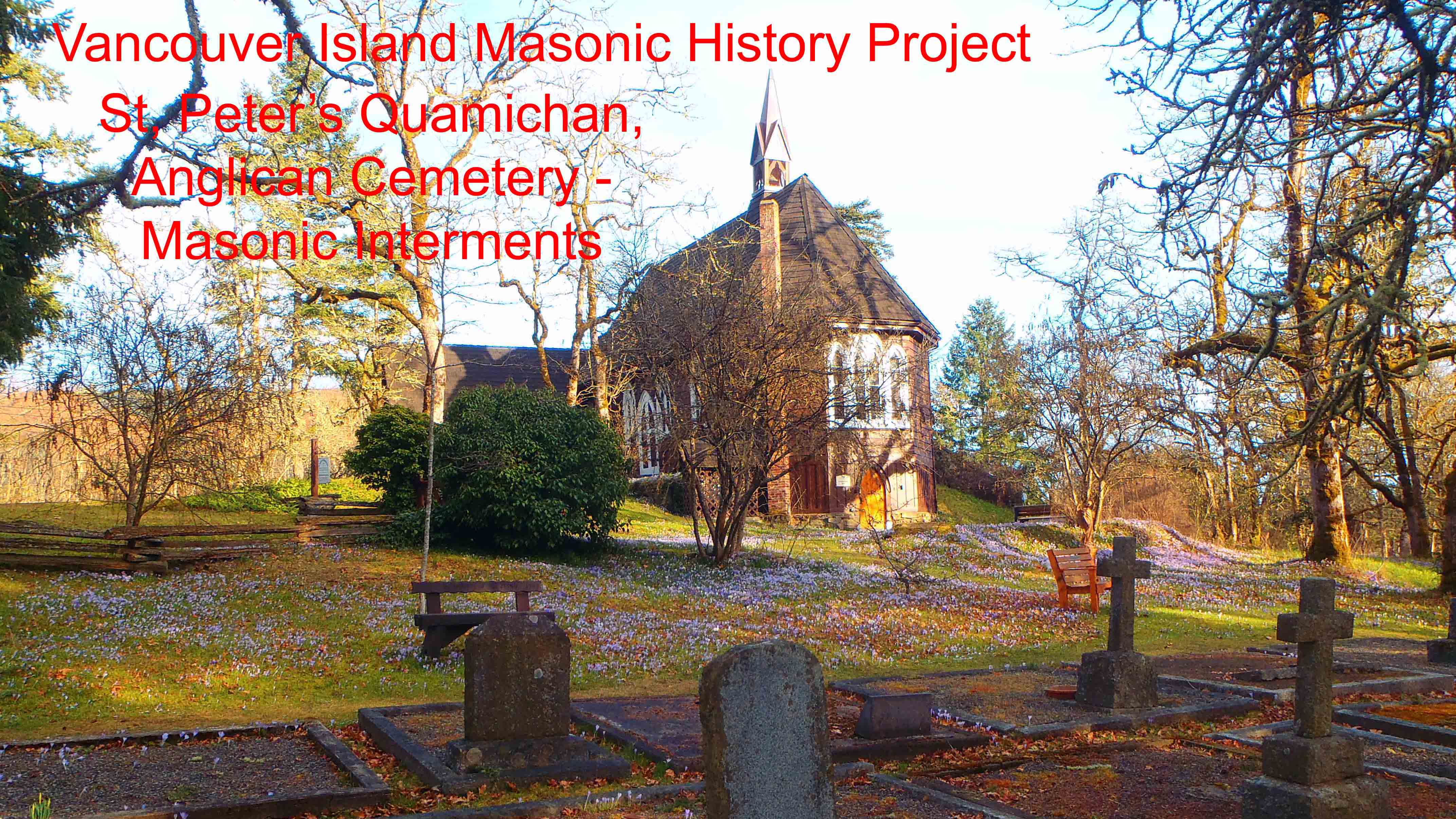 Saint Peter's Quamichan Alglican cemetery, masonic Interments